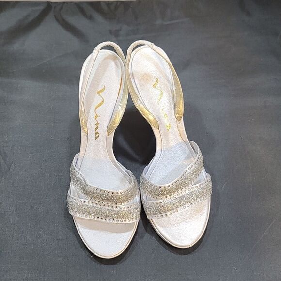 NINA GETAWAY SEQUIM EMBROIDERY LUSTER WOMEN'S HEELS SANDAL R3 - Picture 3 of 14